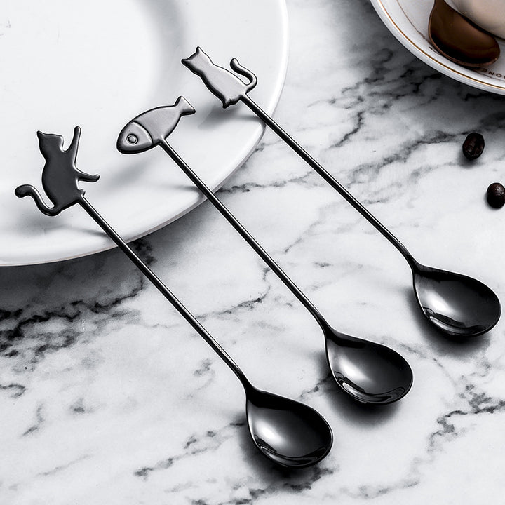 Cute Cat Stainless Steel Coffee Spoon