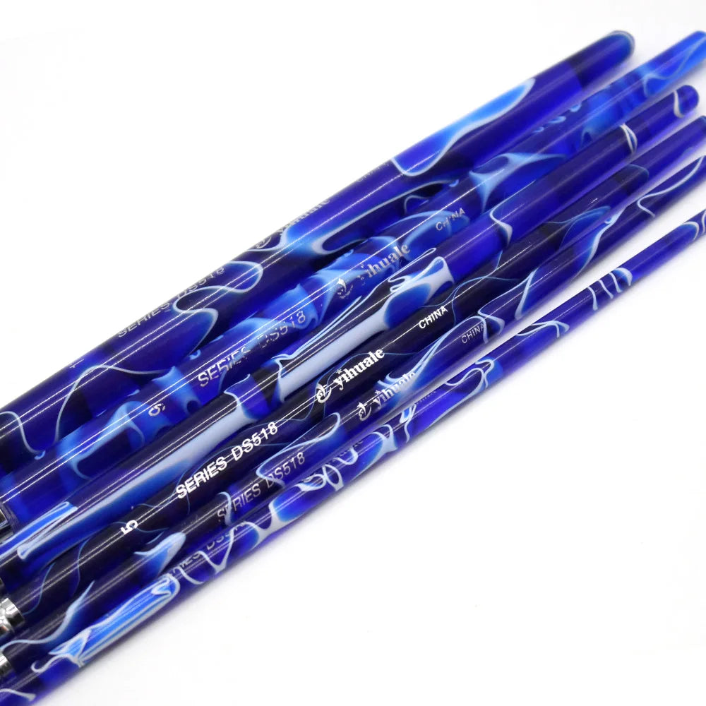 6 Pcs Set Royal Blue Acrylic Handle Weasel Hair Filbert Paintbrushes