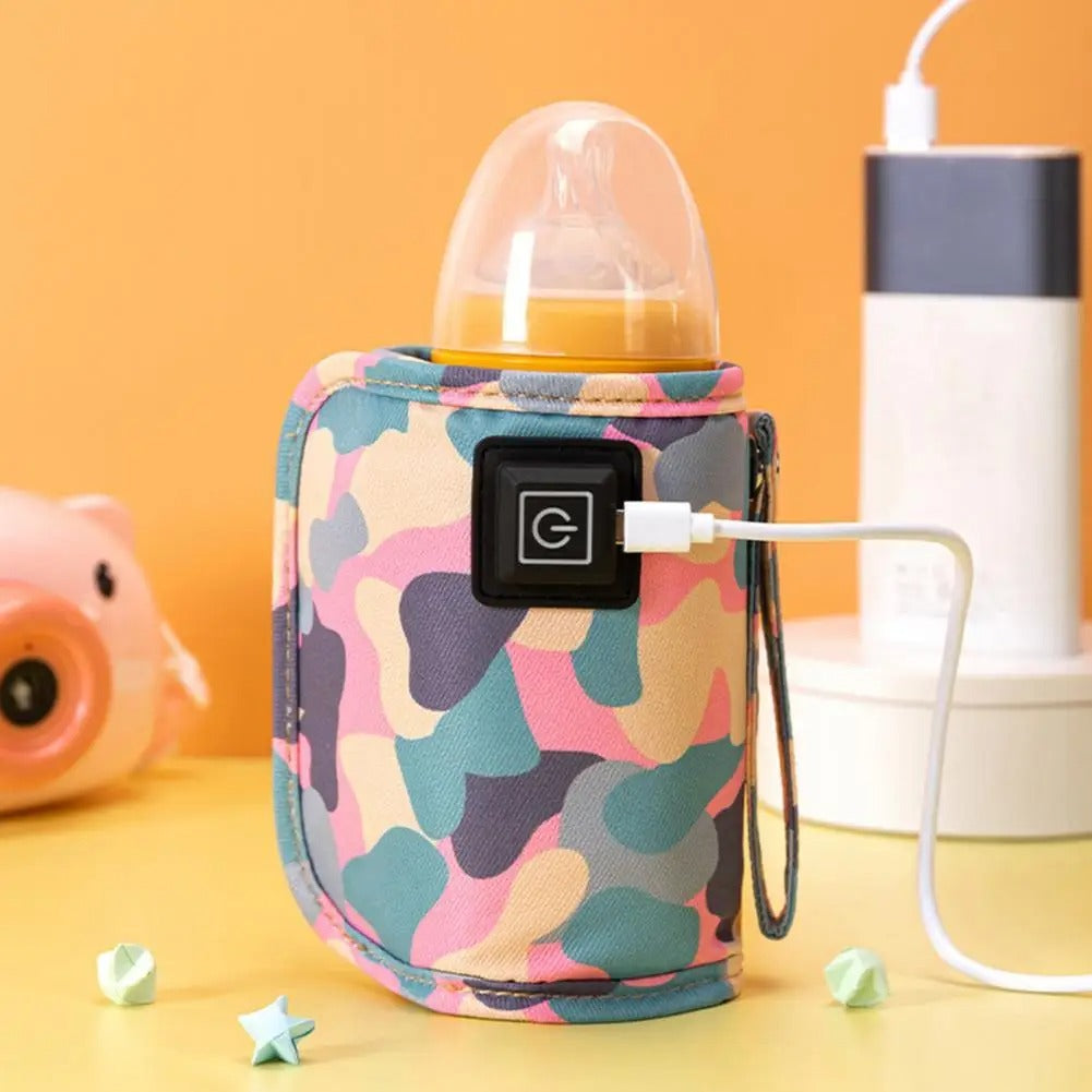 Portable USB Baby Bottle Warmer Bag - Insulated Travel Stroller Bottle Heater for Outdoor Winter