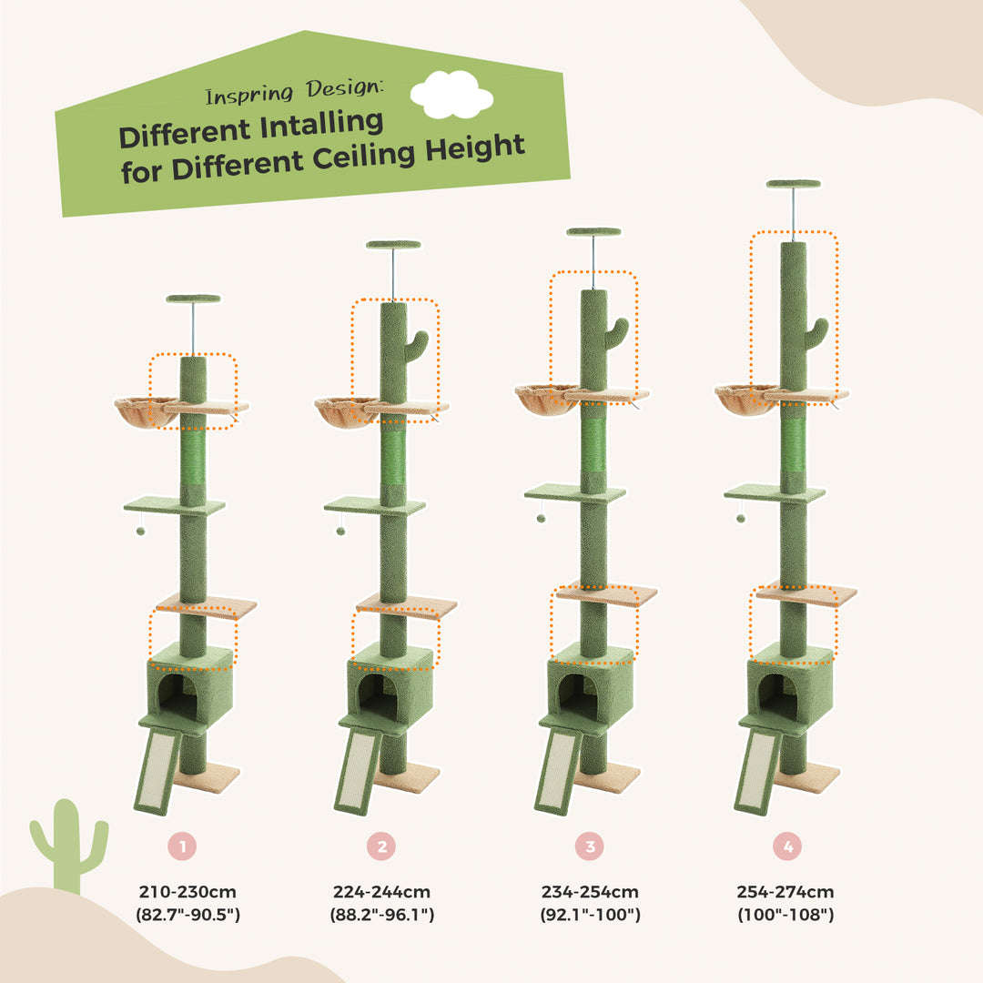 5-Tier Floor to Ceiling Cat Tree Tower