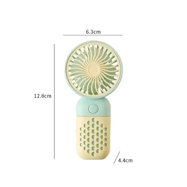 Cute USB Mini Handheld Rechargeable Fan - Pocket-Sized, Low-Noise, and Portable