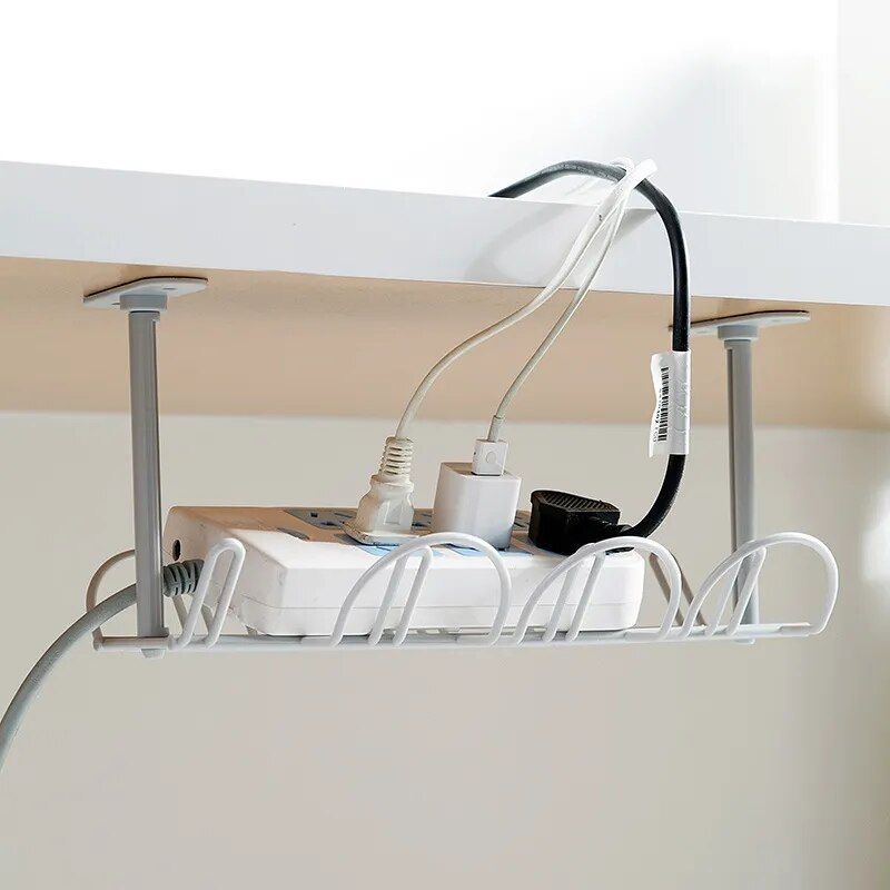 Multi-Functional Desk Organizer with Cable Management and Storage Rack