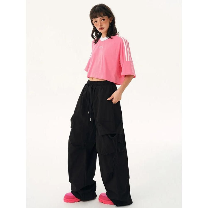 Vintage Wide-Leg Cargo Pants for Women