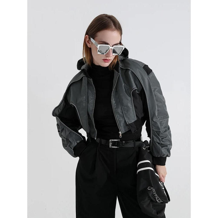 Autumn Reflective Splice Hooded Jacket