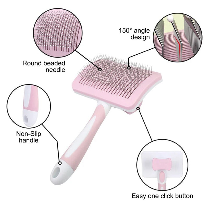 Self-Cleaning Cat Brush Pet Hair Comb: Grooming Essential for Happy Pets