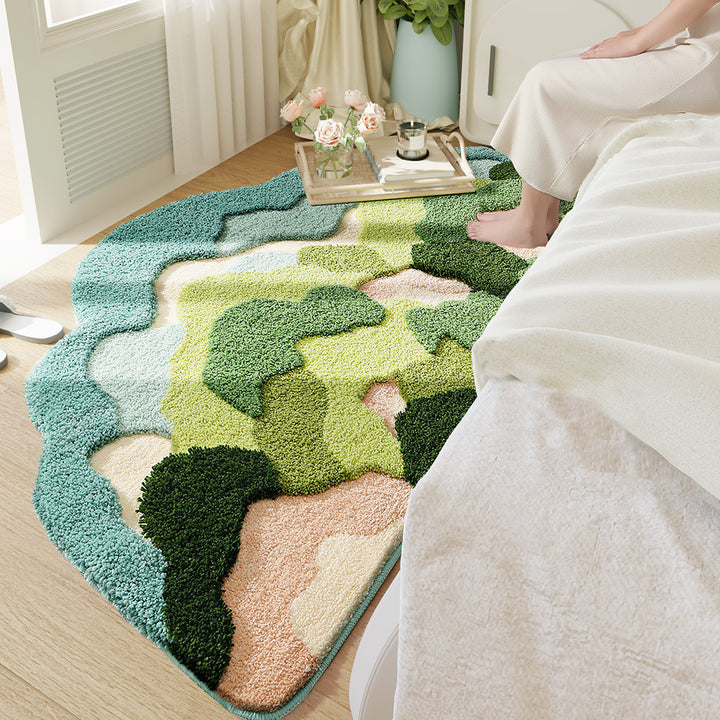 Modern Irregular Mountain Forest Flocked Carpet