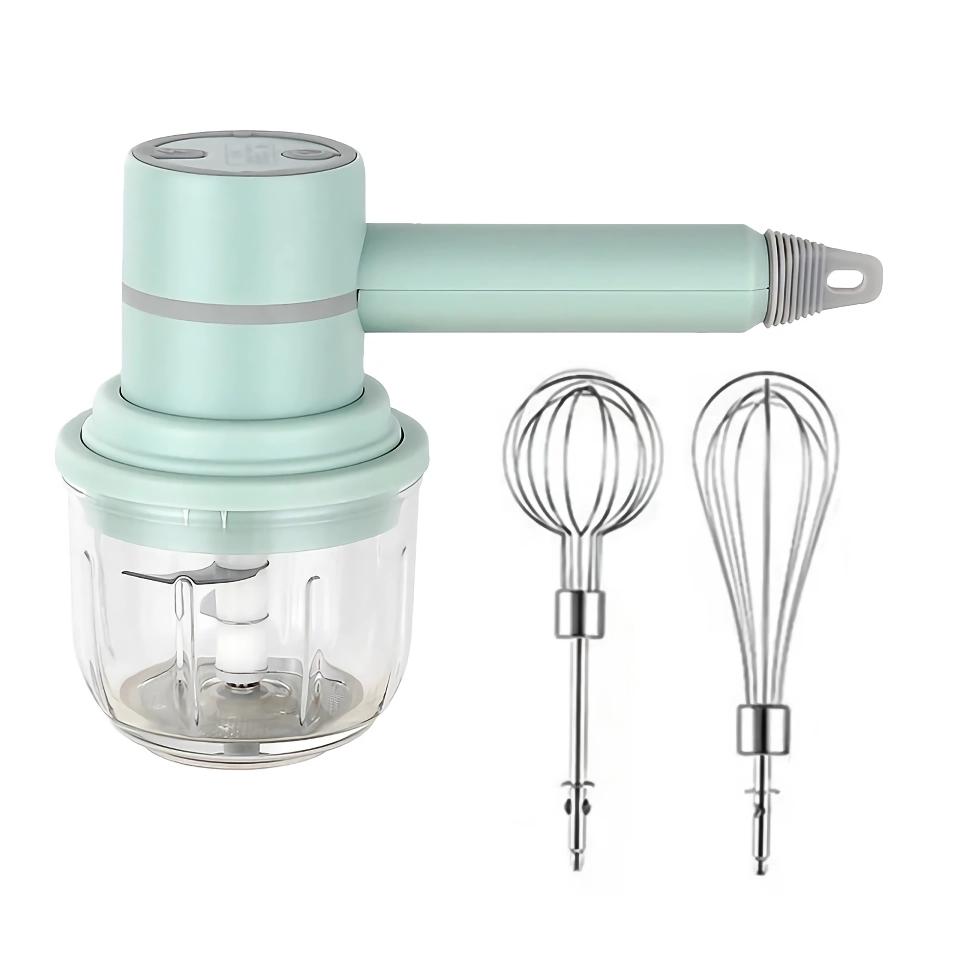 3-in-1 Wireless Egg Beater and Garlic Chopper