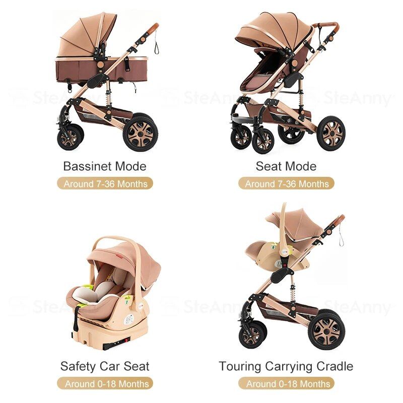 5-IN-1 Luxury Travel Baby Stroller with Car Seat Portable, Foldable, and Durable