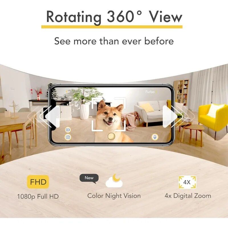 360° View HD Pet Camera with Treat Tossing and Barking Alerts - Perfect for Dog Monitoring