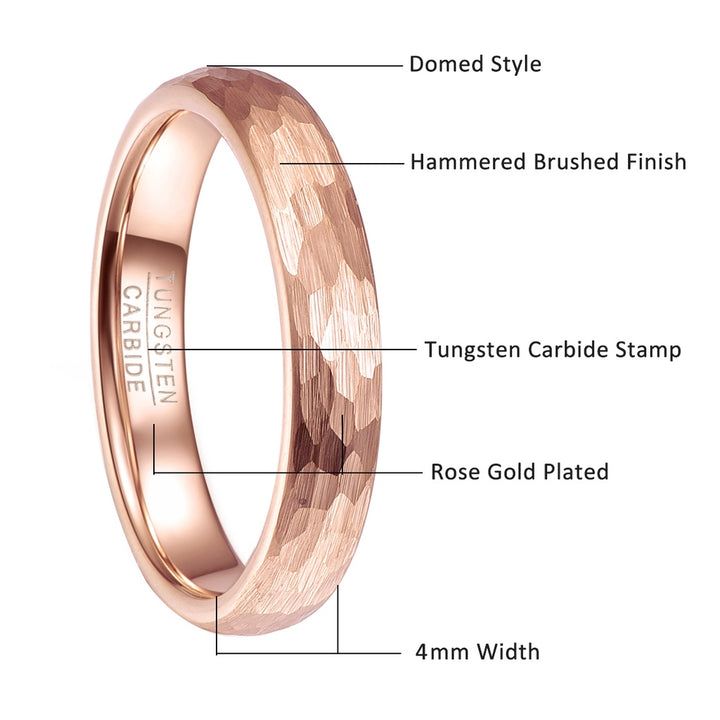 Rose Gold Faceted Ring 4MM Wide