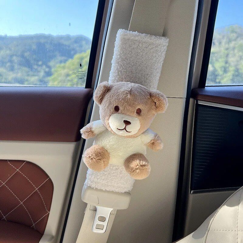 Plush Doll Rabbit Bear Car Seat Belt Shoulder Cover