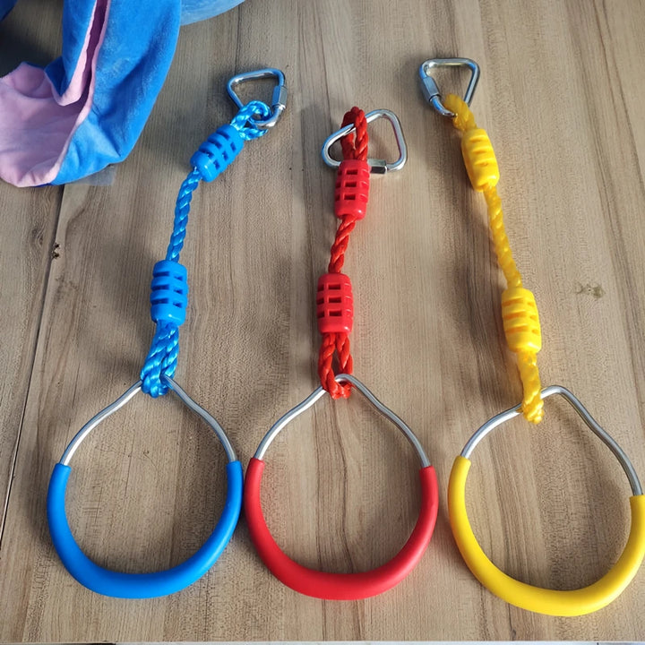 Kids Adjustable Gymnastic Ring Swing for Outdoor Fun