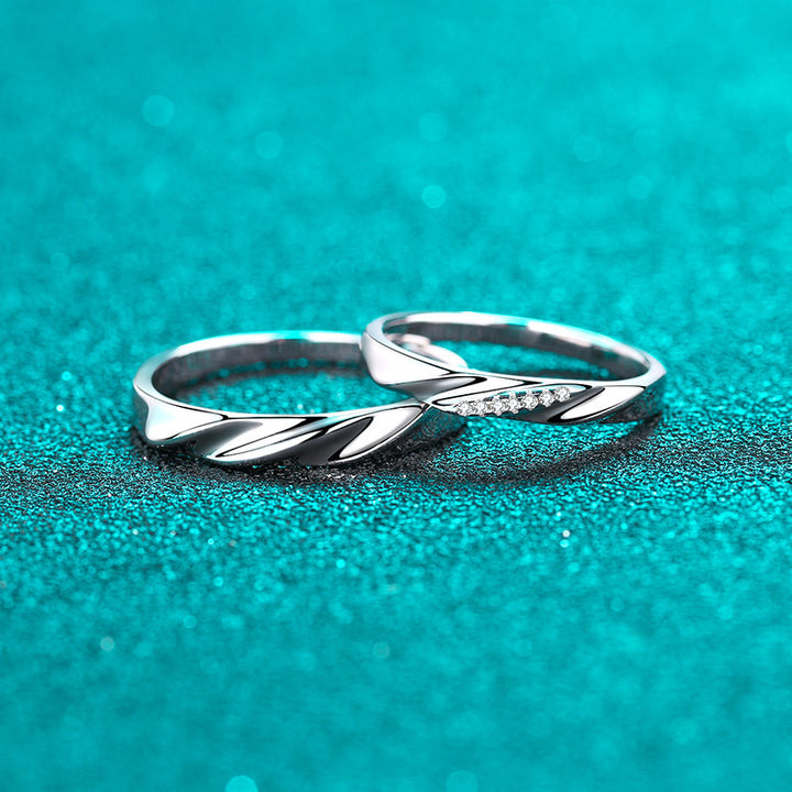 925 Sterling Silver Couple Ring Female