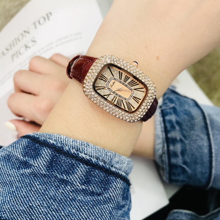 Ladies Gypsophila Diamond Delicate Leather Strap