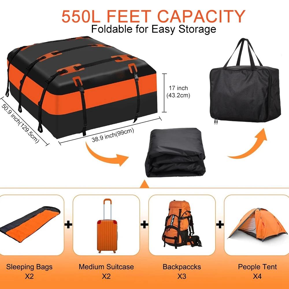 PVC Waterproof Rooftop Cargo Carrier Bag with Anti-Slip Mat