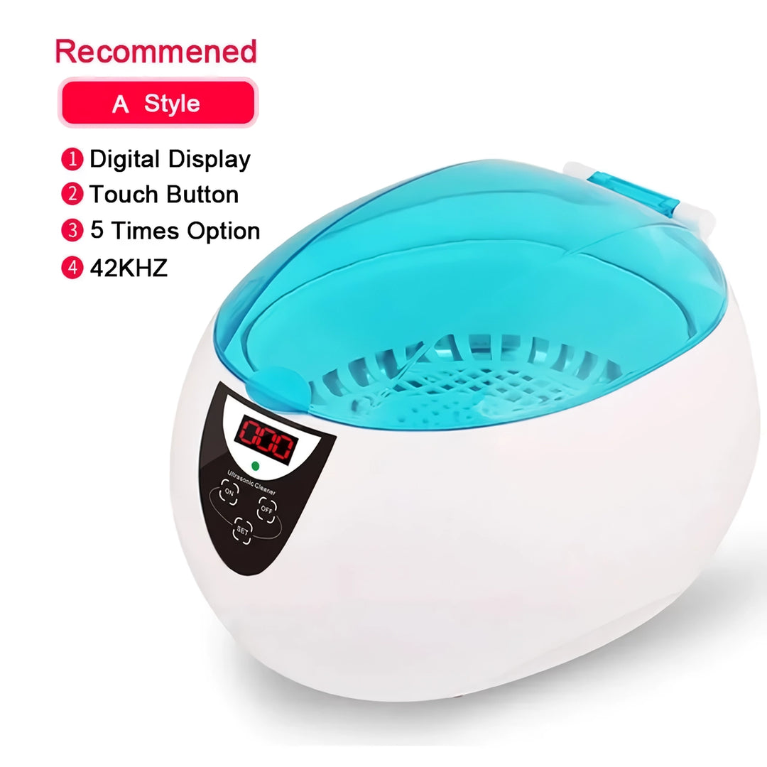 750ML Ultrasonic Jewelry Cleaner with 5 Timers for Glasses, Watches, and More