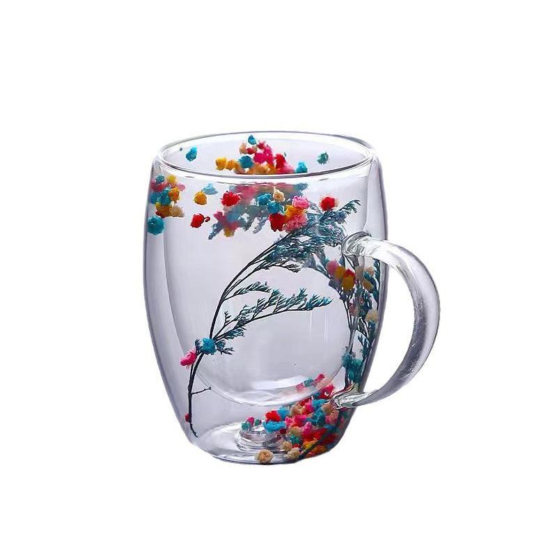 Double Wall Glass Tea Mug with Handle