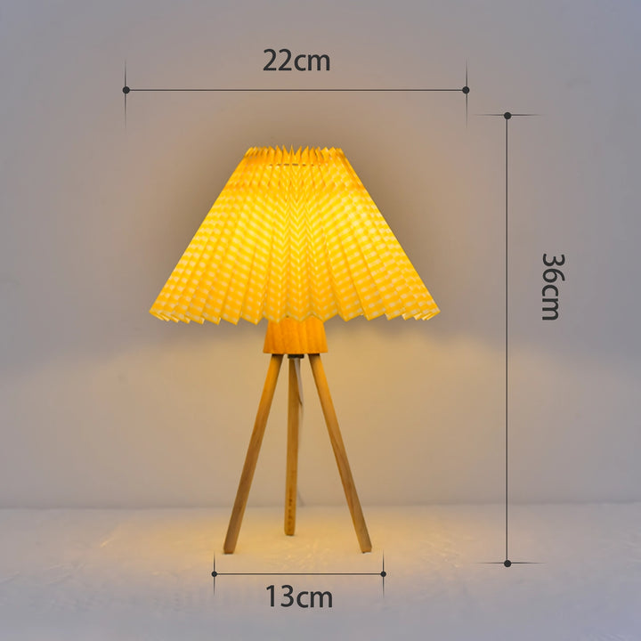 Wood USB Table Lamp with Adjustable Brightness for Bedside and Desk