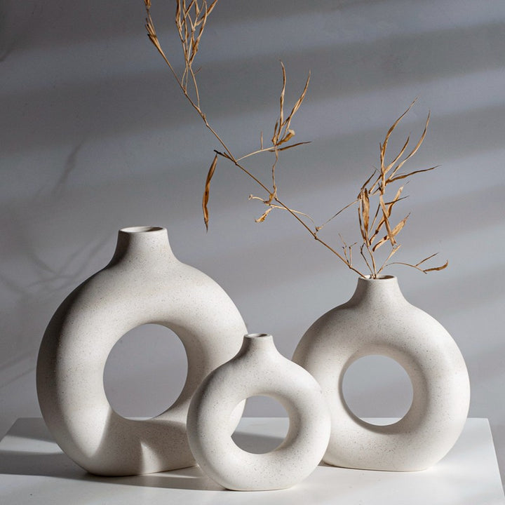 Minimalist Circular Ceramic Vase