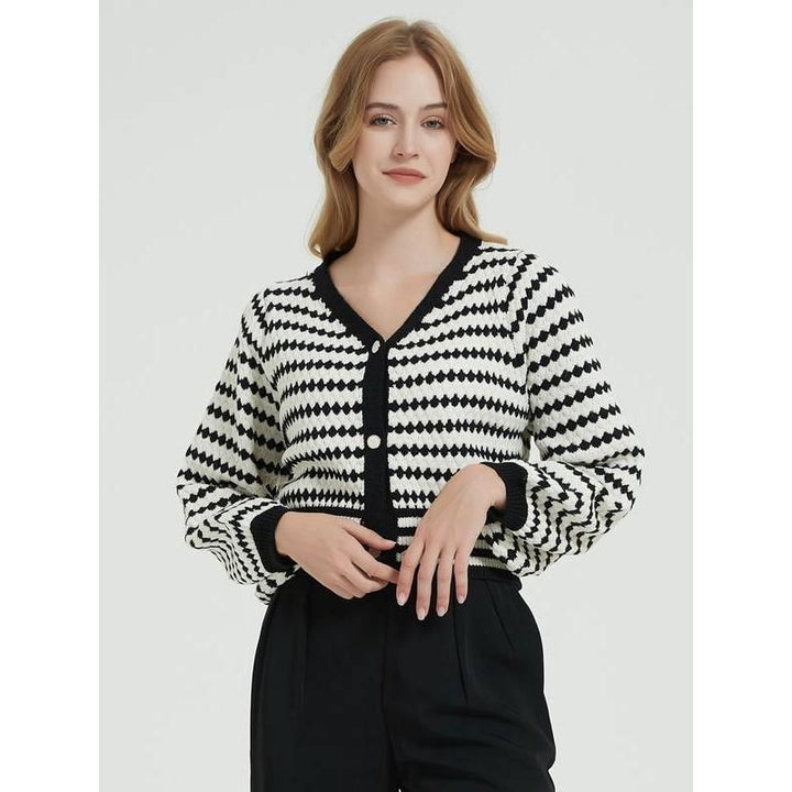 Vintage Stripe Thick Knit Cardigan