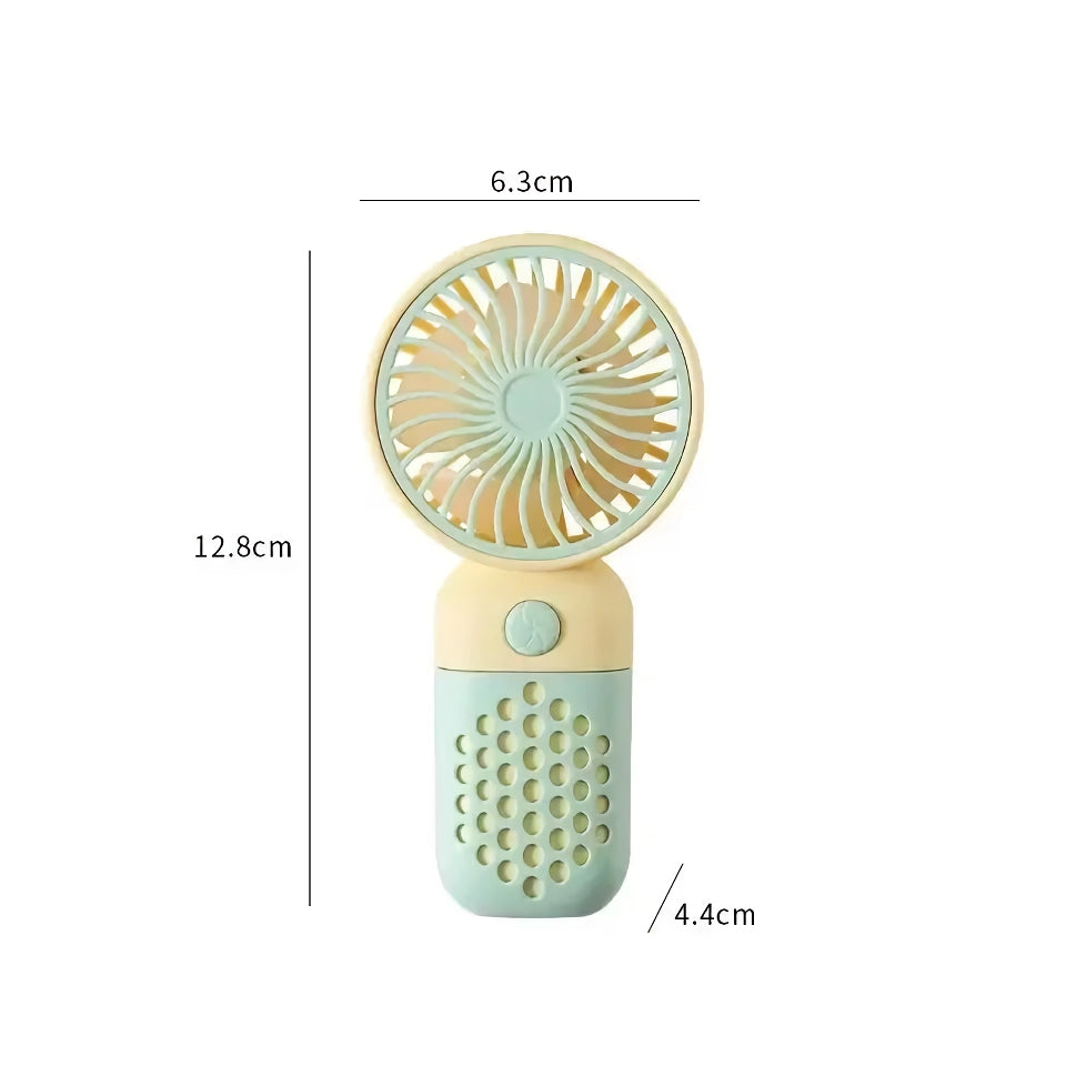 Cute USB Mini Handheld Rechargeable Fan - Pocket-Sized, Low-Noise, and Portable