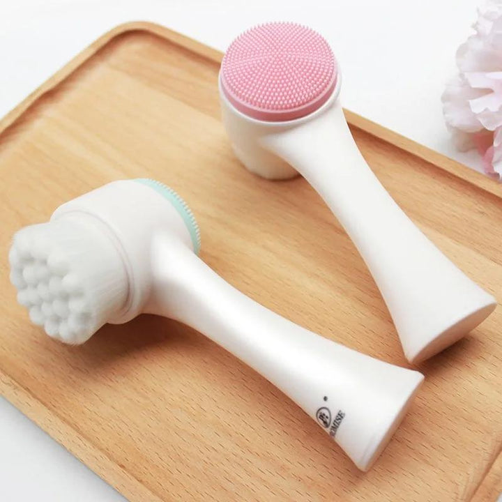 Soft Silicone Facial Cleansing Brush - Double-Sided Massage and Deep Cleanse