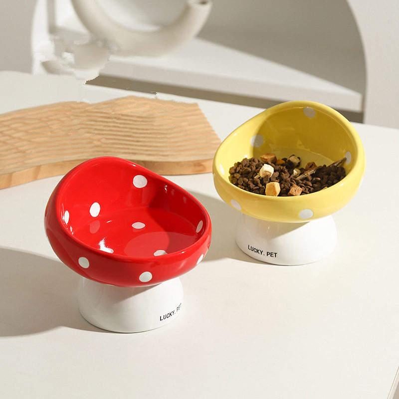 Cute Mushroom Shaped Ceramic Pet Bowl