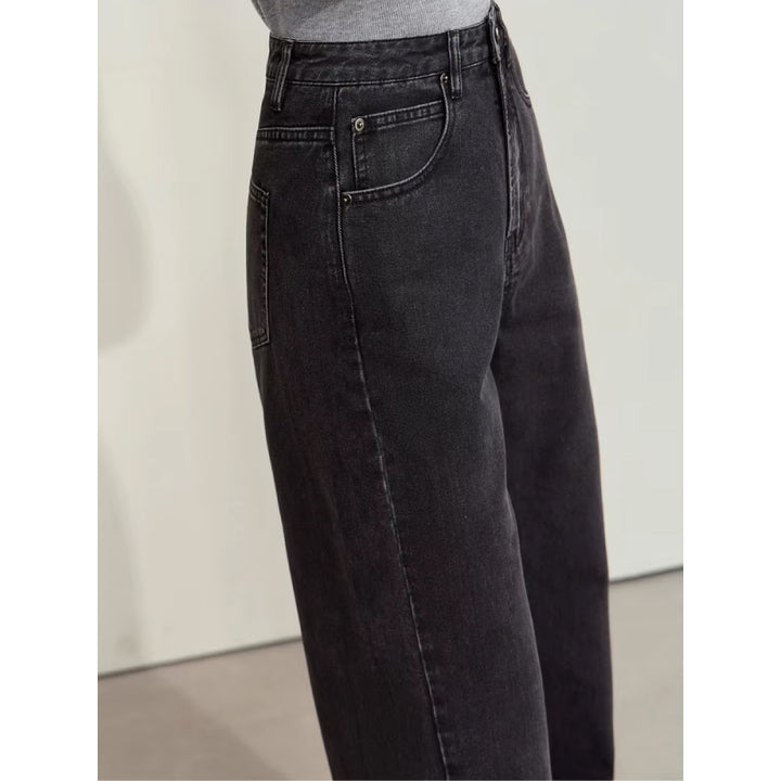 Minimalist Women's Wide-Leg Cotton Denim Pants