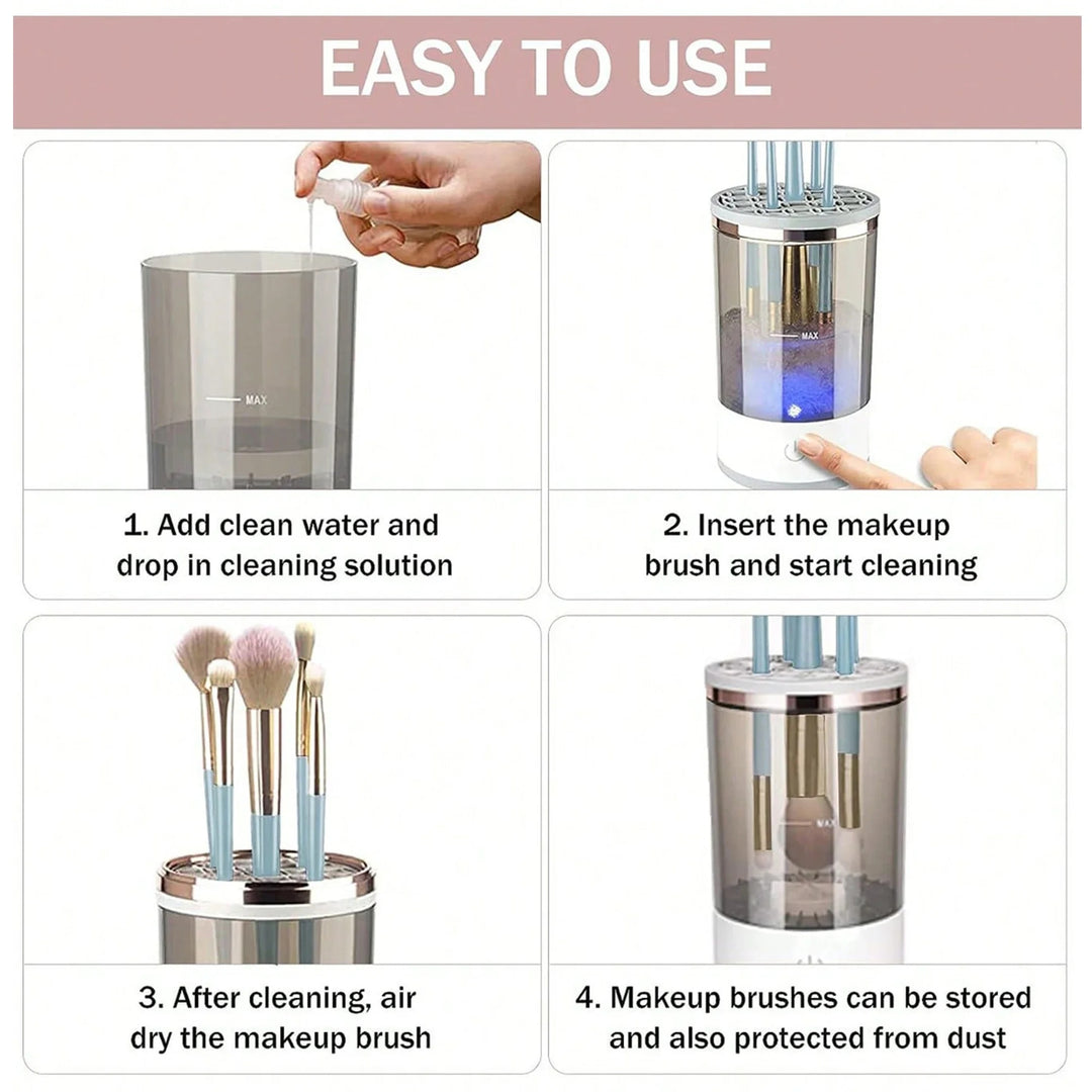 3-in-1 Automatic Makeup Brush Cleaning and Drying Stand - Keep Your Brushes Fresh and Ready to Use!