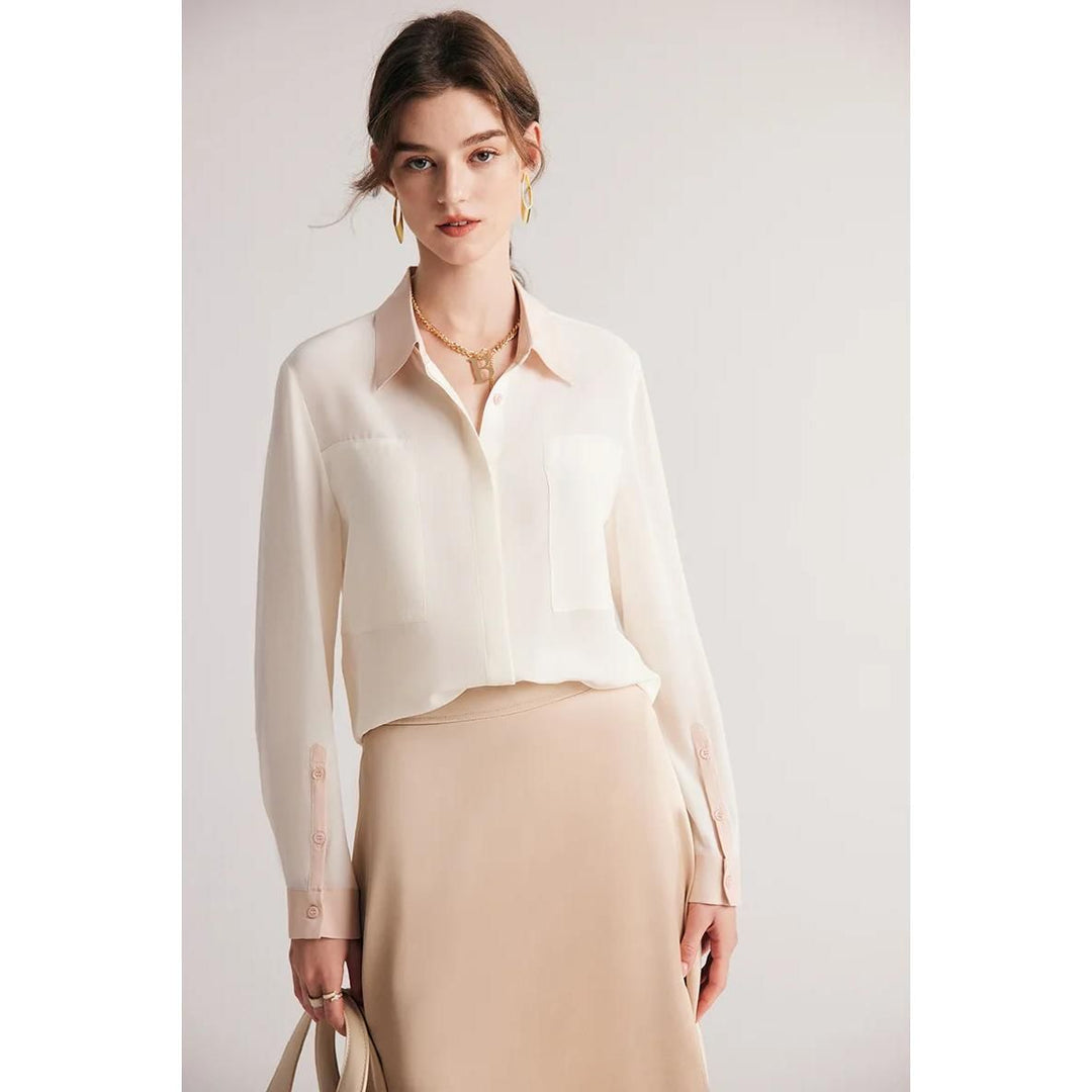 Elegant Silk Crepe de Chine Blouse