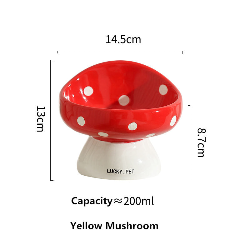 Cute Mushroom Shaped Ceramic Pet Bowl