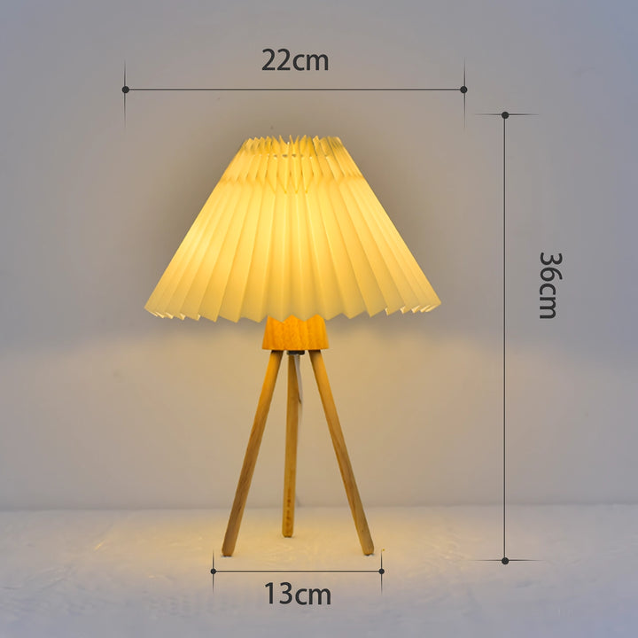 Wood USB Table Lamp with Adjustable Brightness for Bedside and Desk