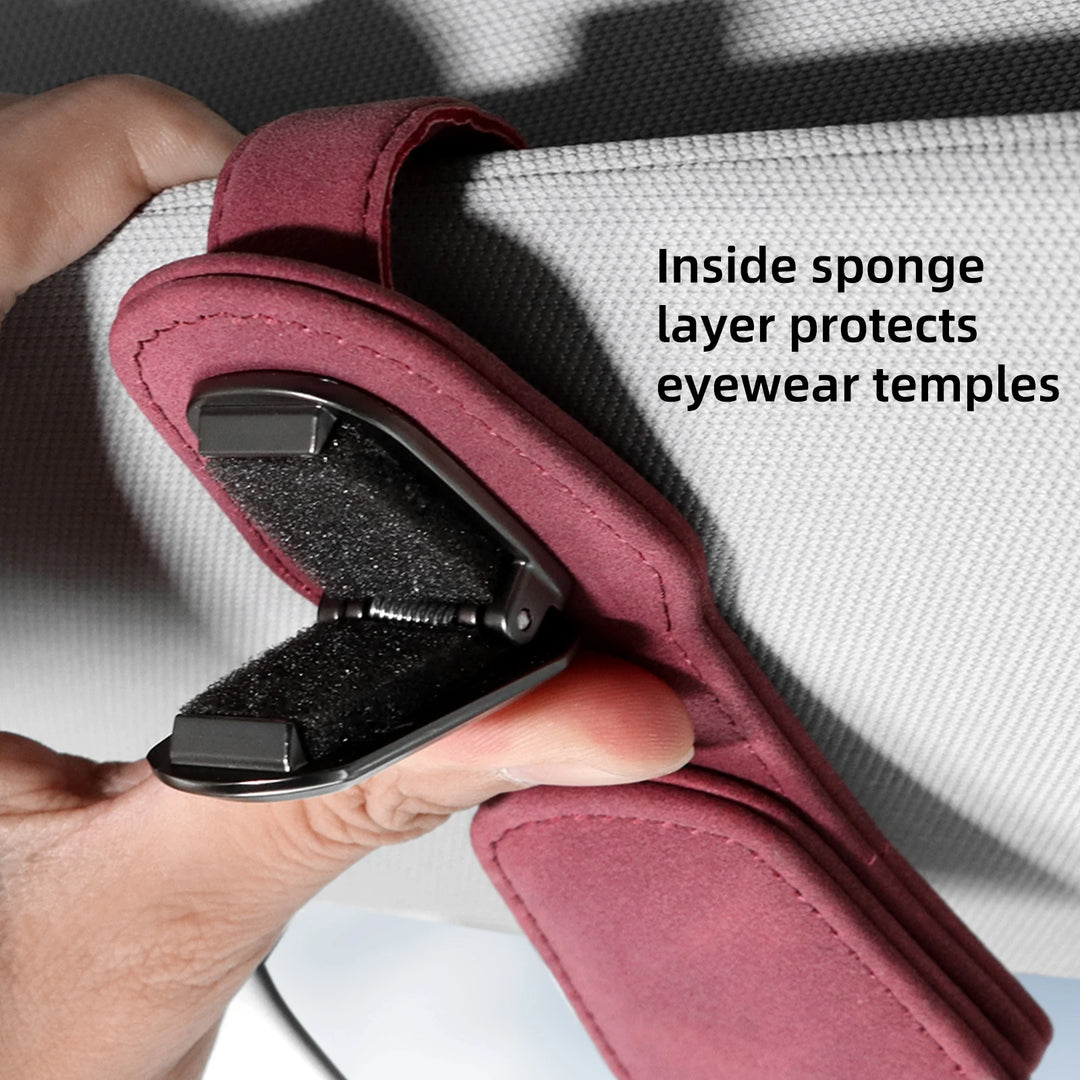 Universal Suede Car Sunglasses Holder Clip