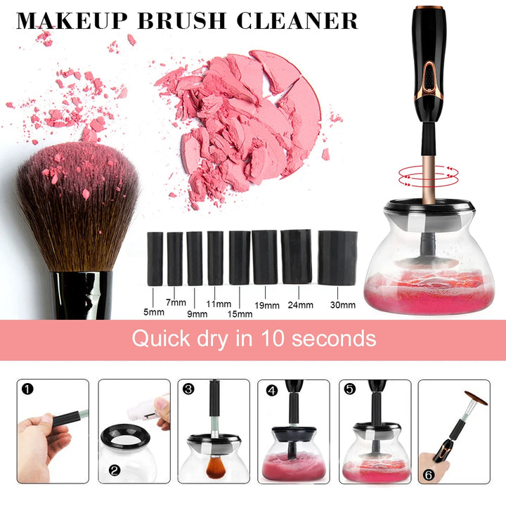 Automatic Makeup Brush Cleaner and Dryer with 10-Second Cleaning