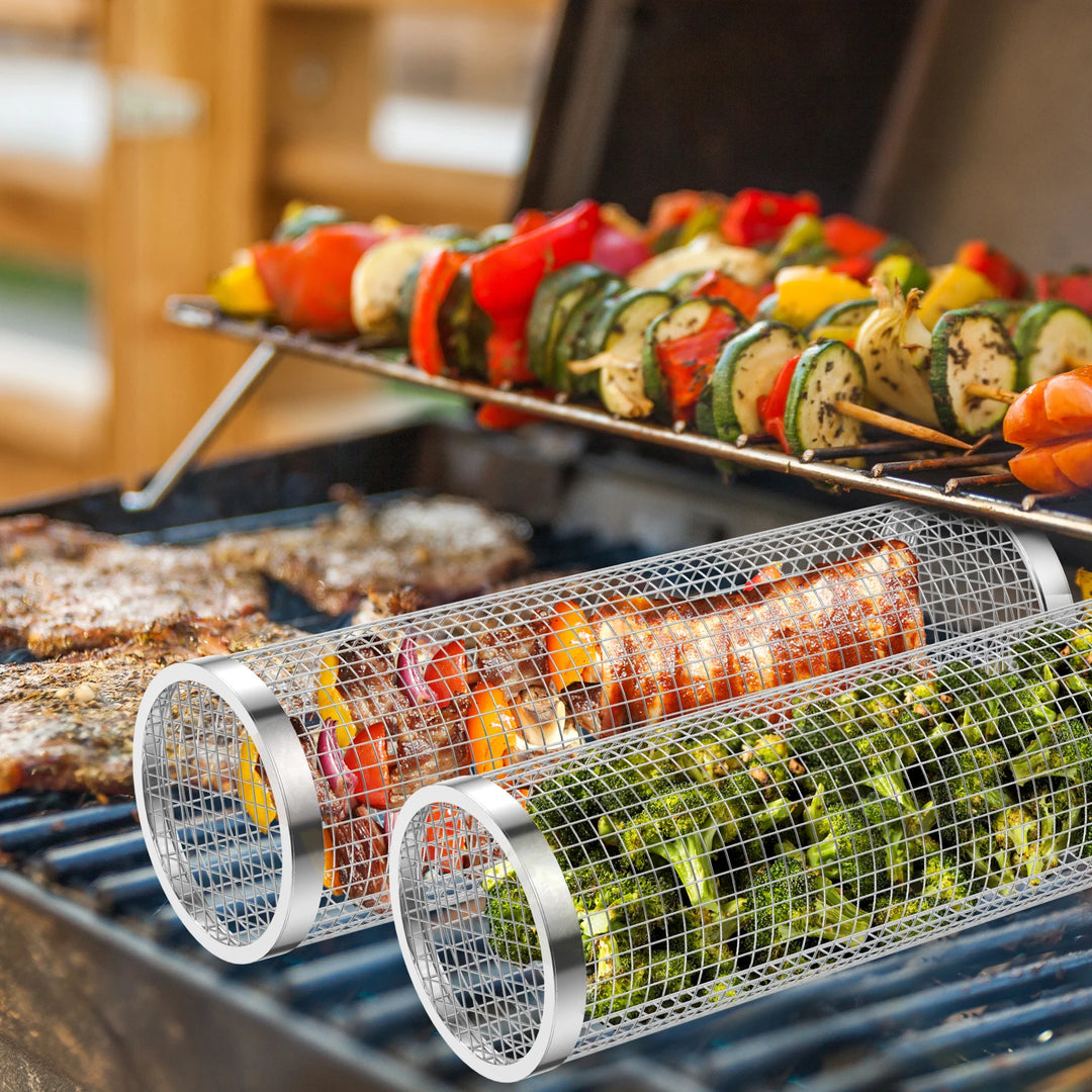 Stainless Steel Rolling BBQ Basket