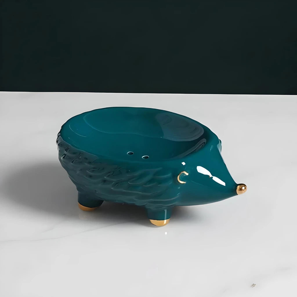 Charming Hedgehog Ceramic Soap Dish - Bathroom Accessory