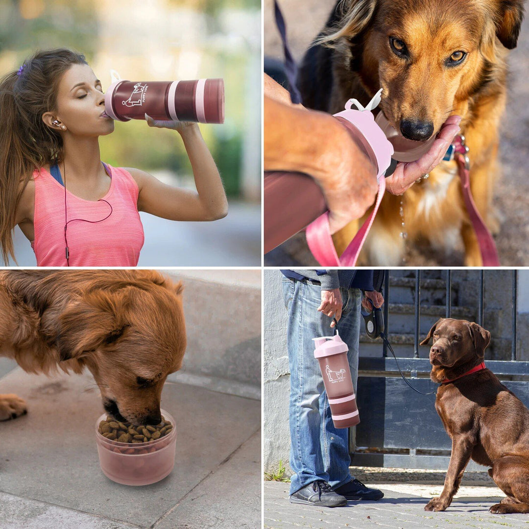 Portable 2-in-1 Dog Water Bottle & Bowl