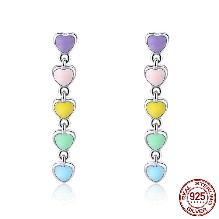 Rainbow Heart Ring Earring Accessorizing Set