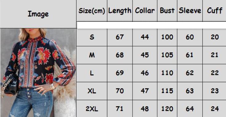 Autumn Women's Fashion Printed Long Sleeve Loose Casual Shirt