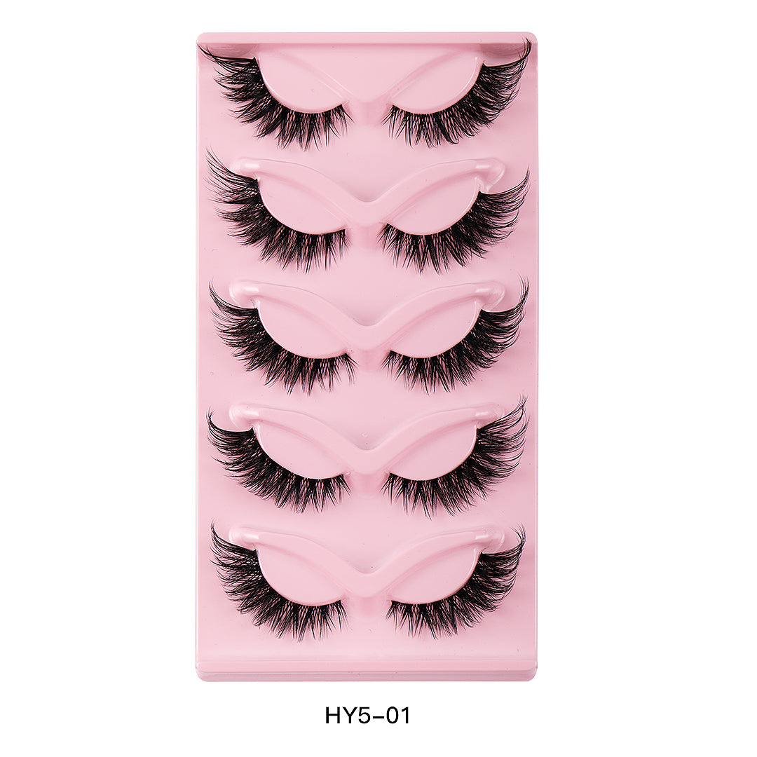 5 Pair 3D Cat Eye Fox Eye Lashes