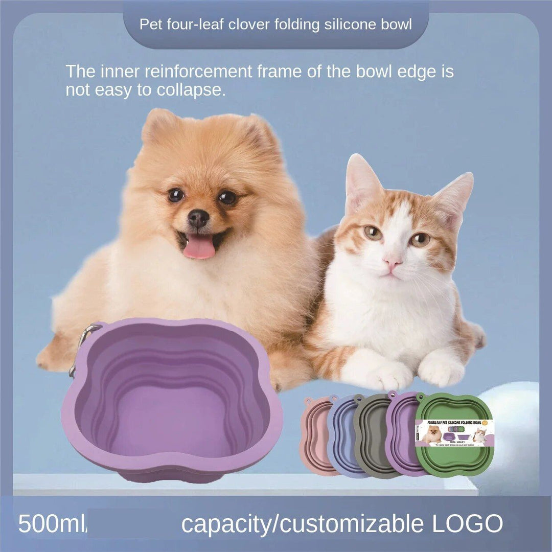 Portable 500ML Silicone Pet Bowl