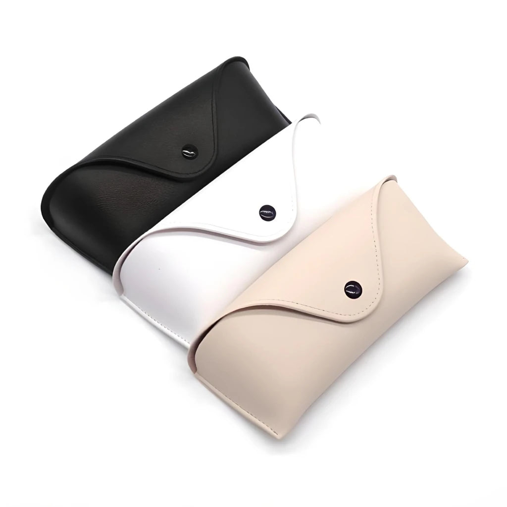 Solid Color Lightweight Leather Glasses Case