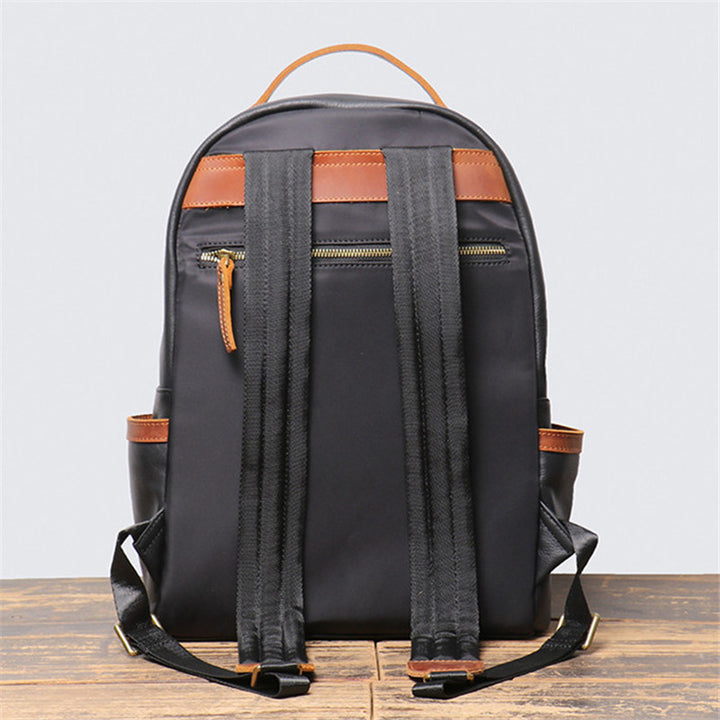 British Retro Trend Leather Backpack Personality Color Contrast