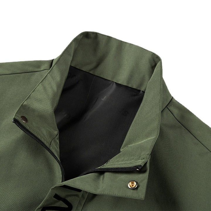 Men's Spring And Autumn Stand Collar Retro Casual Jacket