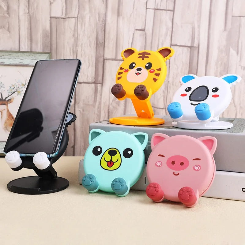 Cute Pig Tiger Foldable Phone & Tablet Stand - Adjustable Desktop Holder