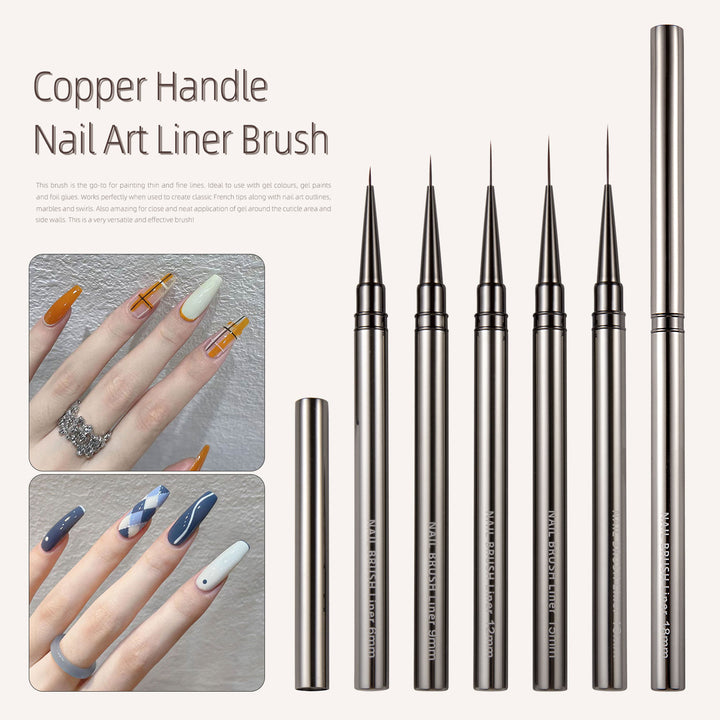 5PCS Nail Art Liner Brush Set for Acrylic and UV Gel Manicure Design