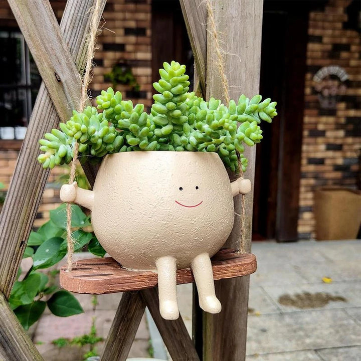 Charming Swing Face Hanging Planter