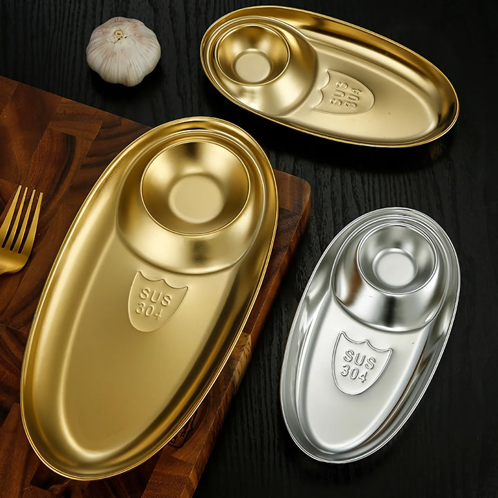 Stainless Steel BBQ Seasoning and Snack Plate