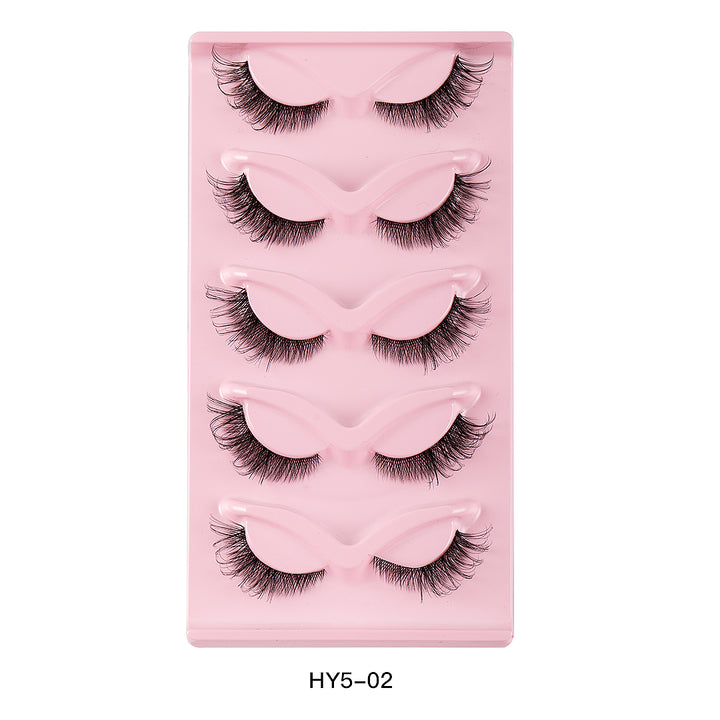 5 Pair 3D Cat Eye Fox Eye Lashes