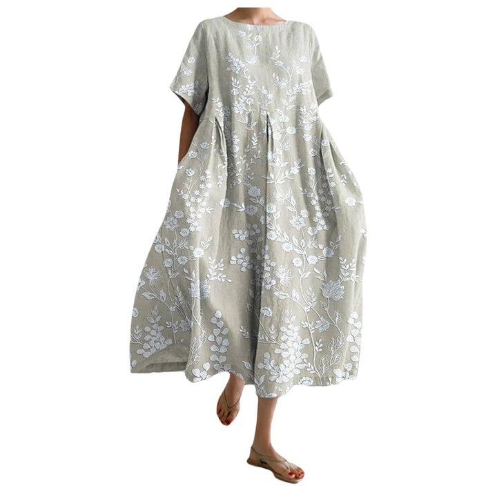 Women's Loose Round Neck Fashion Temperament Printed Dress